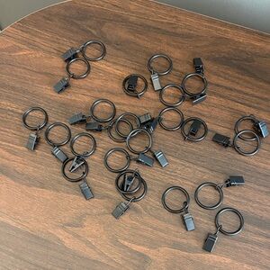 5/$25! 23-1" dark bronze metal curtain hooks